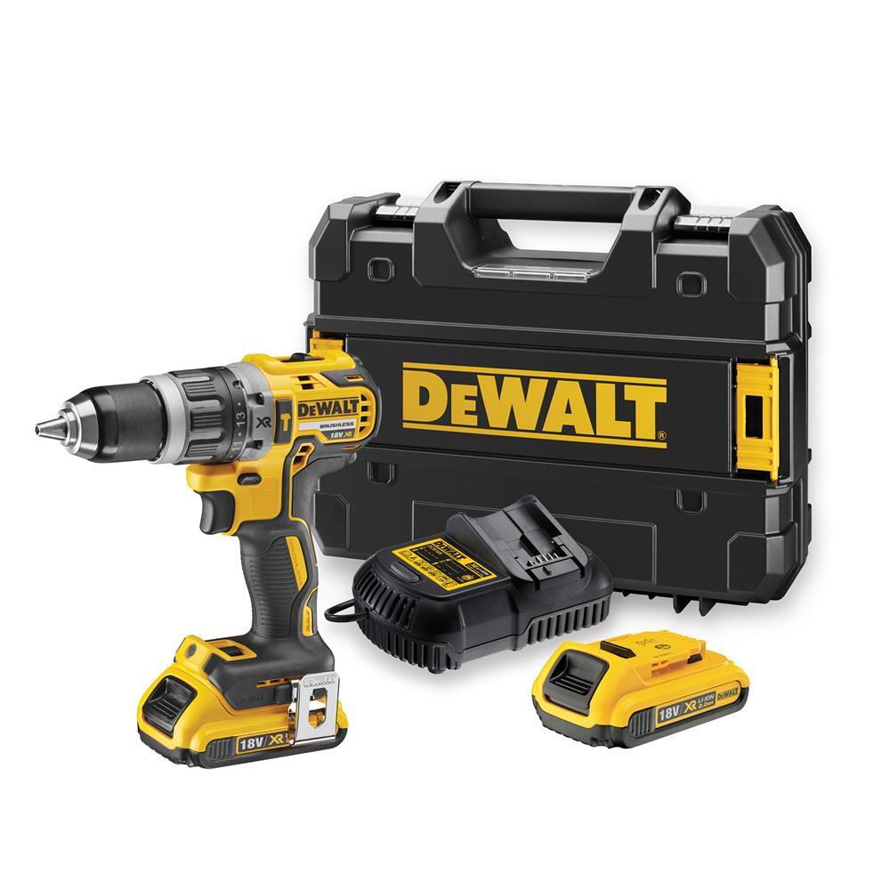 DEWALT DCD796D2-GB 18V XR 2 x 2.0Ah Cordless Brushless Hammer Drill Driver