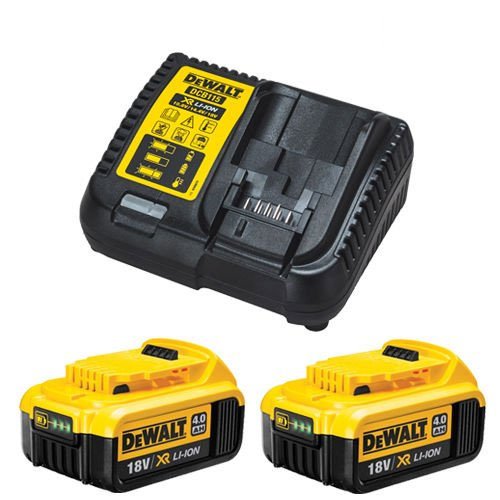 Dewalt 2 x DCB182 18V Li-ion 4.0Ah Battery Twin Pack & DCB1104 Charger Kit