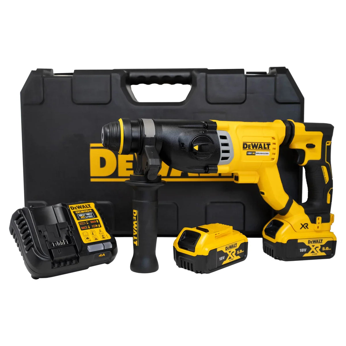 DEWALT 18v Brushless SDS Plus Hammer Drill with 2x5ah Batteries (DCH263P2)