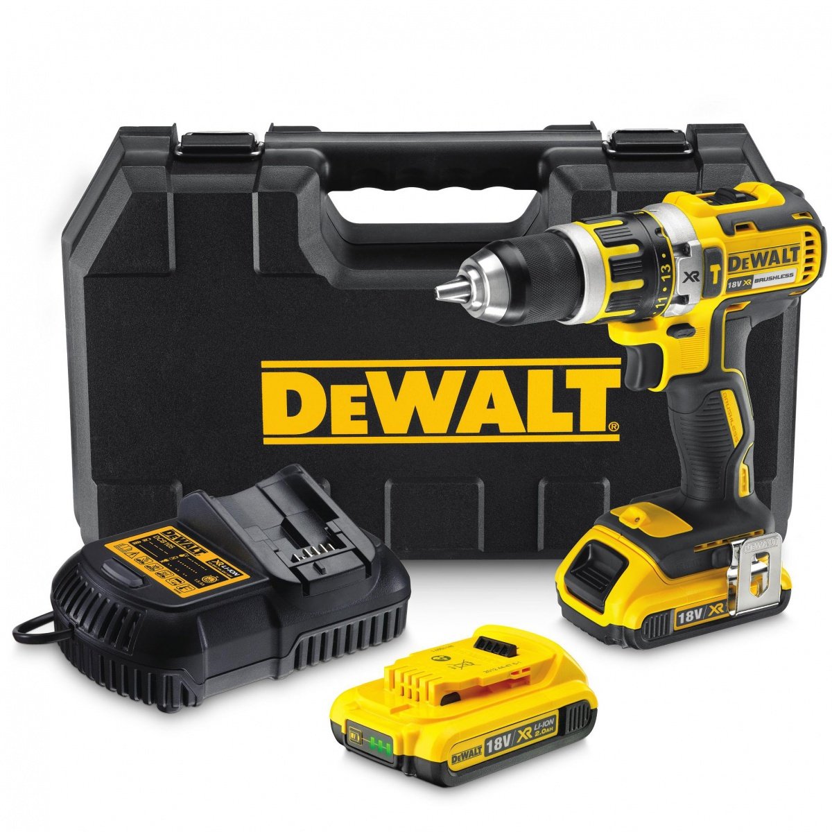 Dewalt DCD796D2-GB XR Brushless Compact Lithium-Ion Combi Drill with 2 x 2Ah Batteries