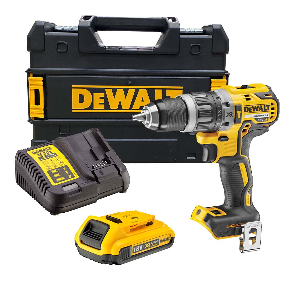 DeWalt DCD796D1 18V XR Cordless Brushless Combi Drill With 1 x 2Ah Battery, Charger & Case