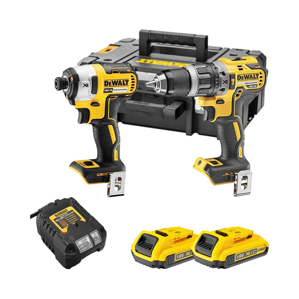 Dewalt DCK266D2-GB Combi Drill and Impact Driver XR 18V Brushless Kit