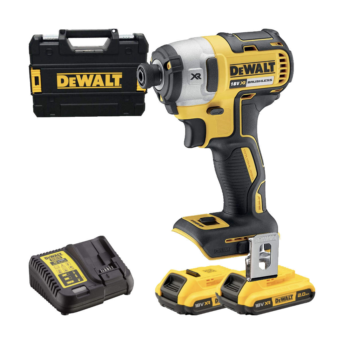 DeWALT DCF887D2 XR Cordless 18V Brushless Impact Driver With 2x2Ah Battery's , Charger And Case